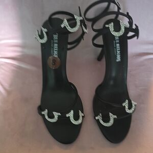 True Religion Black Heels Sleek Minimalist Design